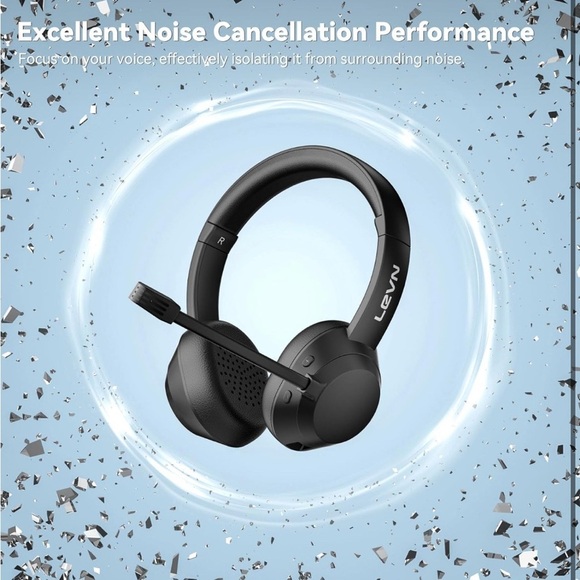 LEVN Black Wireless Headset with USB Adapter (005) - Picture 3 of 5